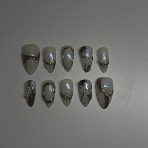 Press on fleurs dorés chrome